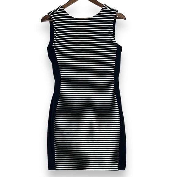 Athleta‎ Dress Black White Striped Mala Scoop Back Tank Bodycon Activewear Small - Picture 3 of 16
